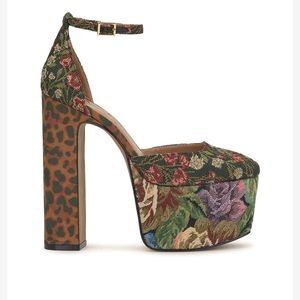 Jessica Simpson Pinkston Platform Pump in garden tapestry size 7